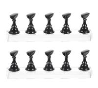 WRITWAA Supporto per Unghie in Acrilico Nero 2 Set Base per Nail Art e Training Dettagliato per Lavoro Nail Art e Uso Professionale