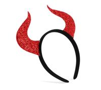 WRITWAA Testa di corno del diavolo fascia di halloween per le donne fascia per Halloween con ragno corna e coda del diavolo per costume da festa per in corno tessuto