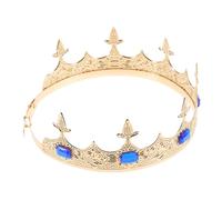 WRITWAA Tiara maschile corone Halloween King Crown costume per reginetta del ballo di tiara regina del re lega Blu