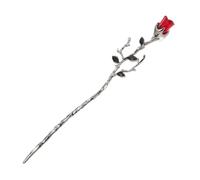 WRITWAA Updo Tornante Carino Retrò Tradizionale Accessori Per Annata Nozze Panino Treccia A Forma Di Floreale Perni Bacchette Copricapo Tu Forcine Fiore Lega Di Zinco Rosso