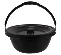 WRITWAA Vaso da Notte Portatile in Plastica Nero con Coperchio per Anziani e Disabili, Facile da Installare, Forma Ergonomica per Uso Ospedaliero a Letto