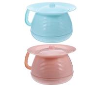 WRITWAA Vaso per Anziani Portatile con Coperchio e Maniglia, Set 2 Pezzi Vasino di Emergenza in Materiale Ispessito, Toilette Portatile per Adulti, per Uso Domestico e Campeggio, Facile