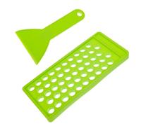 WRITWAA Vassoio di Riempimento per Balsamo Labbra da 50 Fori in Plastica Robusta Verde con Spatola Flessibile per Kit Fai da Te, per Creazione Lucidalabbra e Rossetti Fatti a Mano a Casa