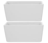 WRITWAA Zuccheriera Semplice In Ceramica Da 2 Pezzi Contenitore Rettangolare Per Bustine Di Tè E Zucchero Portazucchero Rettangolare A Fondo Piatto Per Barattolo Bianco