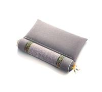 WRJAHCG Cuscino per Il Collo di Grano saraceno Biologico, Cuscino ergonomico Cilindrico, cervicali Supporto per Dormire, per casa, Viaggi, Ufficio,[a] Gray