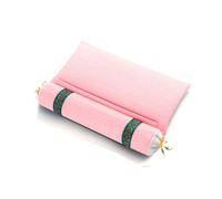 WRJAHCG Cuscino per Il Collo di Grano saraceno Biologico, Cuscino ergonomico Cilindrico, cervicali Supporto per Dormire, per casa, Viaggi, Ufficio,[e] Checkered Pink