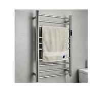 WRJAHCG Scaldasalviette Elettrico Bagno,Scalda Salviette da Bagno Elettrico,40-70 ℃,Termoarredo da Muro Acciaio Inox con Timer 10 Barre Riscaldanti,Round Tube,Hardwired