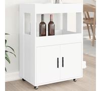 WRJENFSC Carrello Bar Bianco 60x39,5x89 cm in Legno Multistrato Credenza Cucina Salvaspazio Mobile Soggiorno Mobile Cucina Salvaspazio Mobili Cucina per Soggiorno Salotto Sala Da Pranzo Cucina