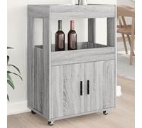 WRJENFSC Carrello Bar Grigio Sonoma 60x39,5x89 cm in Legno Multistrato Credenza Cucina Salvaspazio Mobile Soggiorno Mobile Cucina Salvaspazio Mobili Cucina per Soggiorno Salotto Sala Da Pranzo Cucina