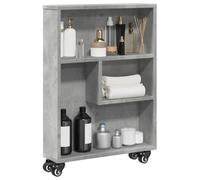 WRJENFSC Carrello Stretto Grigio Cemento 48x13x68 cm in Truciolato Mobile Libreria Scaffale Libreria Porta Libri Libreria Da Scrivania per Soggiorno Camera Da Letto Studio Ingresso