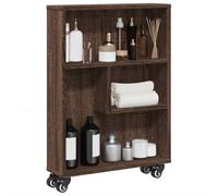 WRJENFSC Carrello Stretto Marrone Rovere 48x13x68 cm in Truciolato Mobile Libreria Scaffale Libreria Porta Libri Libreria Da Scrivania per Soggiorno Camera Da Letto Studio Ingresso