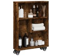 WRJENFSC Carrello Stretto Rovere Fumo 48x13x68 cm in Truciolato Mobile Libreria Scaffale Libreria Porta Libri Libreria Da Scrivania per Soggiorno Camera Da Letto Studio Ingresso