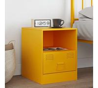 WRJENFSC Comodino Giallo Senape 34,5x39x44 cm in Acciaio Comodino Moderno Comodino Camera Da Letto Comodini Camera Da Letto Tavolino Da Divano Laterale per Sala Studio Salone Studio Soggiorno