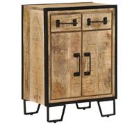 WRJENFSC Credenza 2 Cassetti 53x31x72 cm Legno Massello di Mango e Ferro Madia Cucina Mobile Cucina Mobiletto Ingresso Dispensa Cucina per Salotto Corridoio Soggiorno Sala Da Pranzo