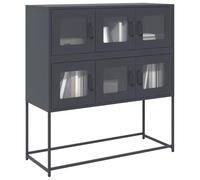 WRJENFSC Credenza Antracite 100,5x39x107 cm in Acciaio Laminato a Freddo Credenza Cucina Bassa Mobiletto Cucina Credenza Soggiorno Penisola Cucina per Soggiorno Cucina Corridoio Salotto