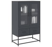 WRJENFSC Credenza Antracite 68x39x111,5 cm Acciaio Credenza Cucina Bassa Mobiletto Cucina Mobile Soggiorno Madia Soggiorno Moderna per Salotto Cucina Sala Da Pranzo Corridoio