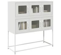WRJENFSC Credenza Bianca 100,5x39x107 cm in Acciaio Laminato a Freddo Credenza Cucina Bassa Mobiletto Cucina Credenza Soggiorno Penisola Cucina per Soggiorno Cucina Corridoio Salotto