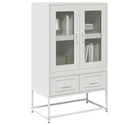 WRJENFSC Credenza Bianca 68x39x111,5 cm Acciaio Credenza Cucina Bassa Mobiletto Cucina Mobile Soggiorno Madia Soggiorno Moderna per Salotto Cucina Sala Da Pranzo Corridoio
