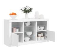 WRJENFSC Credenza con Luci LED Bianca 123x37x67 cm Mobile Bar Mobiletto Cucina Mobili Soggiorno Credenza Cucina Salvaspazio per Sala Da Pranzo Soggiorno Cucina Salotto