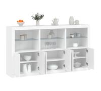 WRJENFSC Credenza con Luci LED Bianca 181,5x37x100 cm Mobile Soggiorno Moderno Mobiletto Cucina Mobili Soggiorno Mobile Cucina Salvaspazio per Sala Da Pranzo Corridoio Soggiorno Cucina