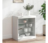 WRJENFSC Credenza con Luci LED Bianca 60,5x37x67 cm Credenza Cucina Alta Credenza Cucina Mobile Soggiorno Mobile Dispensa Cucina per Sala Da Pranzo Corridoio Cucina Salotto