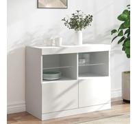 WRJENFSC Credenza con Luci LED Bianca 81x37x67 cm Madia Cucina Mobile Cucina Mobile Soggiorno Mobile Cucina Dispensa per Sala Da Pranzo Corridoio Soggiorno Salotto