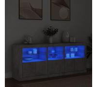 WRJENFSC Credenza con Luci LED Grigio Cemento 162x37x67 cm Credenze Cucina Mobile Ingresso Mobile Cucina Dispensa Cucina per Soggiorno Corridoio Cucina Sala Da Pranzo