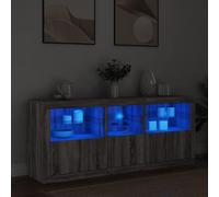 WRJENFSC Credenza con Luci LED Grigio Sonoma 162x37x67 cm Credenze Cucina Mobile Ingresso Mobile Cucina Dispensa Cucina per Soggiorno Corridoio Cucina Sala Da Pranzo