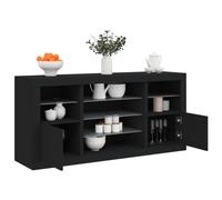 WRJENFSC Credenza con Luci LED Nera 142,5x37x67 cm Credenza Cucina Salvaspazio Mobile Soggiorno Mobile Cucina Salvaspazio Mobili Cucina per Salotto Sala Da Pranzo Corridoio Soggiorno