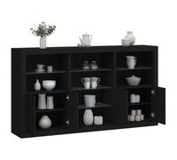 WRJENFSC Credenza con Luci LED Nera 181,5x37x100 cm Soggiorno Moderno Mobili Mobile Cucina Penisola Cucina Mobile Dispensa Cucina per Corridoio Sala Da Pranzo Salotto Soggiorno