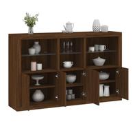 WRJENFSC Credenza con Luci LED Rovere Marrone 162x37x100 cm Mobile Salotto Mobiletto Cucina Madia Soggiorno Moderna Dispensa Cucina per Soggiorno Cucina Sala Da Pranzo Salotto
