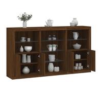 WRJENFSC Credenza con Luci LED Rovere Marrone 181,5x37x100 cm Soggiorno Moderno Mobili Mobile Cucina Penisola Cucina Mobile Dispensa Cucina per Corridoio Sala Da Pranzo Salotto Soggiorno