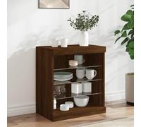 WRJENFSC Credenza con Luci LED Rovere Marrone 60,5x37x67 cm Credenza Cucina Alta Credenza Cucina Mobile Soggiorno Mobile Dispensa Cucina per Sala Da Pranzo Corridoio Cucina Salotto