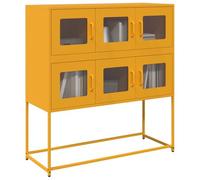 WRJENFSC Credenza Giallo Senape 100,5x39x107cm Acciaio Laminato Freddo Credenza Cucina Bassa Mobiletto Cucina Credenza Soggiorno Penisola Cucina per Soggiorno Cucina Corridoio Salotto