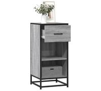 WRJENFSC Credenza Grigio Sonoma 35,5x35x76 cm in Truciolato e Metallo Credenza Cucina Bassa Mobiletto Cucina Mobile Soggiorno Madia Soggiorno Moderna per Cucina Salotto Corridoio Soggiorno
