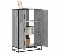 WRJENFSC Credenza Grigio Sonoma 68x35x106,5 cm Legno Multistrato Metallo Credenza Cucina Bassa Mobile Ingresso Credenza Cucina Dispensa Cucina per Soggiorno Sala Da Pranzo Cucina Corridoio