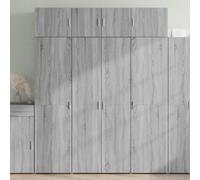 WRJENFSC Credenza Grigio Sonoma 80x42,5x185 cm in Legno Multistrato Credenza Cucina Salvaspazio Mobile Ingresso Dispensa Cucina Mobile Dispensa Cucina per Sala Da Pranzo Corridoio Soggiorno Cucina