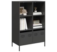 WRJENFSC Credenza Nera 68x39x103,5 cm in Acciaio Credenza Cucina Salvaspazio Mobile Ingresso Dispensa Cucina Mobile Dispensa Cucina per Cucina Corridoio Sala Da Pranzo Soggiorno