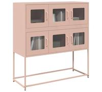 WRJENFSC Credenza Rosa 100,5x39x107 cm in Acciaio Laminato a Freddo Credenza Cucina Bassa Mobiletto Cucina Credenza Soggiorno Penisola Cucina per Soggiorno Cucina Corridoio Salotto