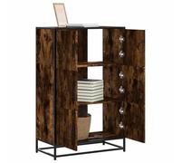 WRJENFSC Credenza Rovere Fumo 68x35x106,5 cm Legno Multistrato Metallo Credenza Cucina Bassa Mobile Ingresso Credenza Cucina Dispensa Cucina per Soggiorno Sala Da Pranzo Cucina Corridoio