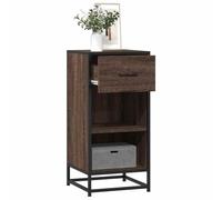 WRJENFSC Credenza Rovere Marrone 35,5x35x76 cm in Truciolato e Metallo Credenza Cucina Bassa Mobiletto Cucina Mobile Soggiorno Madia Soggiorno Moderna per Cucina Salotto Corridoio Soggiorno