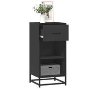 WRJENFSC Credenza Rovere Nera 35,5x35x76 cm in Truciolato e Metallo Credenza Cucina Bassa Mobiletto Cucina Mobile Soggiorno Madia Soggiorno Moderna per Cucina Salotto Corridoio Soggiorno