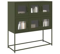 WRJENFSC Credenza Verde Oliva 100,5x39x107 cm Acciaio Laminato a Freddo Credenza Cucina Bassa Mobiletto Cucina Credenza Soggiorno Penisola Cucina per Soggiorno Cucina Corridoio Salotto