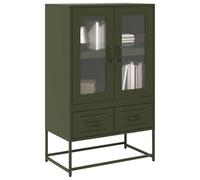 WRJENFSC Credenza Verde Oliva 68x39x111,5 cm in Acciaio Credenza Cucina Bassa Mobiletto Cucina Mobile Soggiorno Madia Soggiorno Moderna per Salotto Cucina Sala Da Pranzo Corridoio