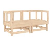 WRJENFSC Divano angolare da giardino, 2 pezzi, in legno massello di pino per terrazza e giardino, set modulare per esterni, elemento angolare 61 x 61 x 62 cm, legno naturale non trattato, design a