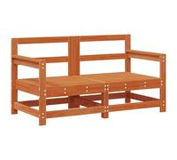 WRJENFSC Divano angolare da giardino in legno di pino massiccio, modulo per esterni, 2 posti, divano da giardino modulare marrone cera, per terrazza e balcone, divano angolare in legno stabile, 132 x