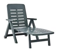 WRJENFSC Lettino prendisole in plastica verde, pieghevole per giardino e terrazza, sedia a sdraio da giardino regolabile, design salvaspazio, 72 x 189 x 96 cm, non richiede montaggio