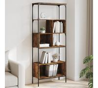 WRJENFSC Libreria 5 Ripiani Rovere Fumo 76x33x188,5 cm Legno Multistrato Libreria Moderna Libreria Libreria Verticale Libreria Divisoria Ambiente per Ingresso Soggiorno Studio Ufficio