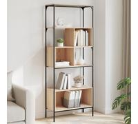 WRJENFSC Libreria 5Ripiani Rovere Sonoma 76x33x188,5cm Legno Multistrato Libreria Moderna Libreria Libreria Verticale Libreria Divisoria Ambiente per Ingresso Soggiorno Studio Ufficio