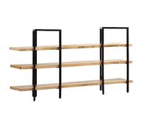 WRJENFSC Libreria a 3 Livelli 160x31x80 cm in Legno Massello di Mango Mobile Libreria Scaffale Libreria Porta Libri Libreria Da Scrivania per Ufficio Studio Soggiorno Ingresso